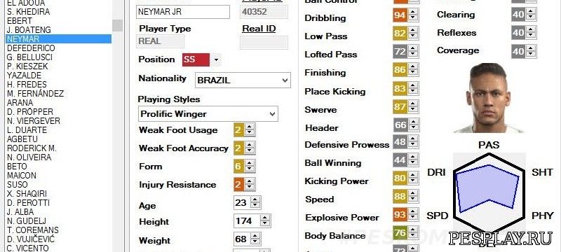 PES 2016 Player Editor v1.0.1